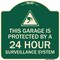 Signmission This Garage Is Protected by 24 Hour Surveillance System Heavy-Gauge Alum Sign, 18" H, G-1818-22817 A-DES-G-1818-22817 - alternate 1